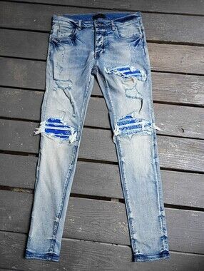 Amiri Men's Bandana Thrasher Skinny Jeans Size 32